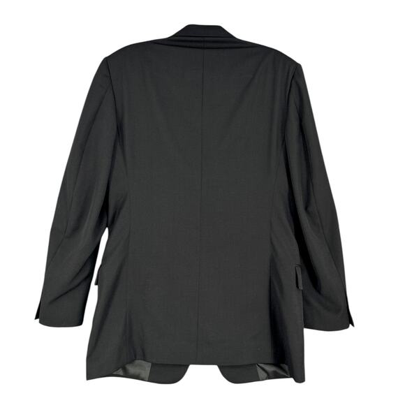 Evan Picone Black Two Button Closure Notched Lapels Flap Pockets Blazer 41L - Picture 2 of 11